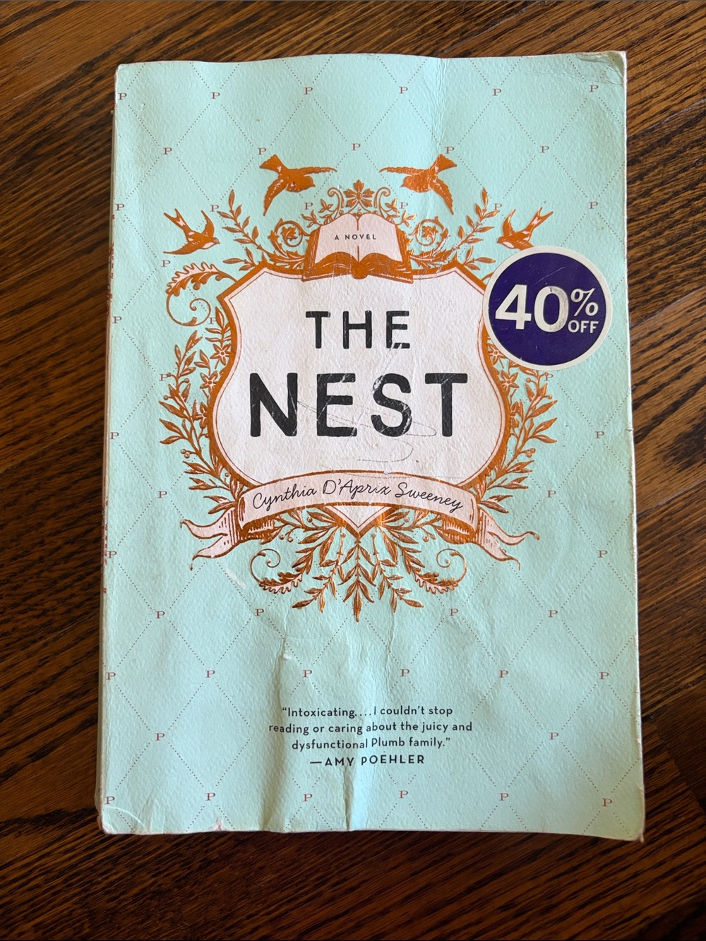 The Nest Paperback Book - Mint Green Cover with Gold Accents